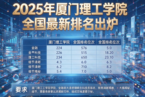 2025年厦门理工学院全国最新排名出炉,厦门理工学院全国排名位次大揭秘