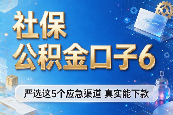 社保公积金口子6,严选这5个应急渠道真实能下款