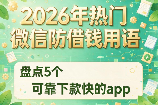 2026年热门微信防借钱用语,盘点5个可靠下款快的app