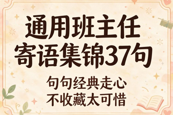 通用班主任寄语集锦37句,句句经典走心,不收藏太可惜