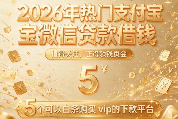 2026年热门支付宝微信贷款借钱,值得关注的5个可以白条购买vip的下款平台