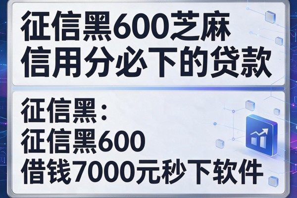 征信黑600芝麻信用分必下的贷款,评析这五个征信黑600借钱7000元秒下软件