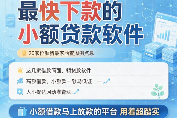 最快下款的小额贷款软件，本文详述这几家小额借款马上放款的平台用着超踏实