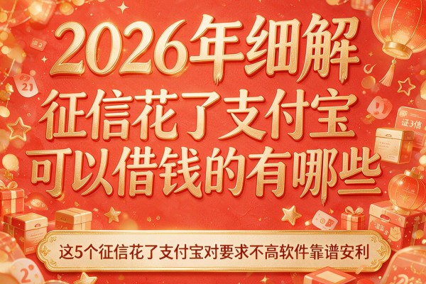 2026年细解征信花了支付宝可以借钱的有哪些,这5个征信花了支付宝对要求不高软件靠谱安利