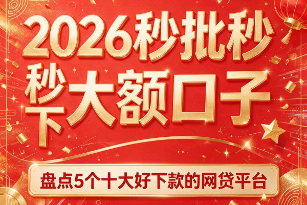 2026秒批秒下大额口子,盘点5个十大好下款的网贷平台