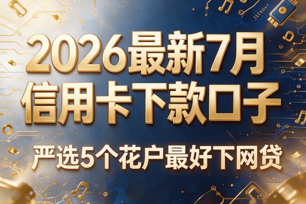 2026最新7月信用卡下款口子,严选5个花户最好下的网贷