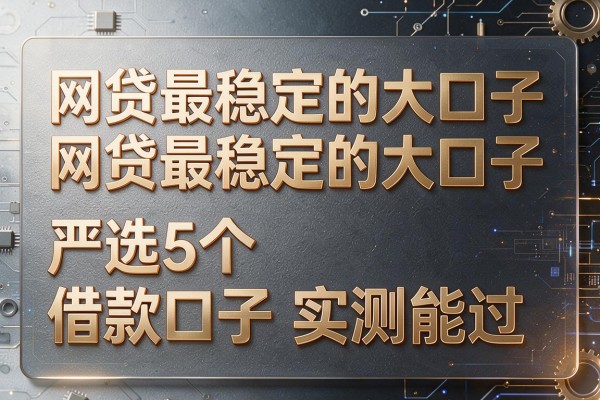 网贷最稳定的大口子，严选5个借款口子实测能过