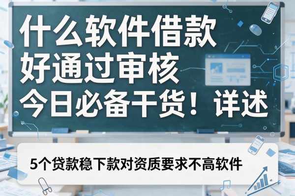 什么软件借款好通过审核今日必备干货!详述5个贷款稳下款对资质要求不高软件