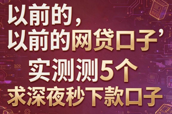 以前的网贷口子，实测5个求深夜秒下款口子