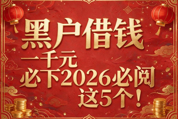 黑户借钱一千元必下2026必阅​这5个！本篇为您精心诠释！