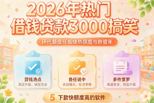 2026年热门借钱贷款3000搞笑，搜罗5个下款快额度高的软件