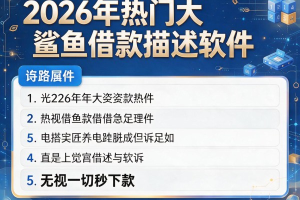 2026年热门大鲨鱼借款描述软件,详细阐述5个无视一切秒下款