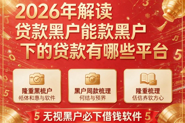 2026年解读贷款黑户能下的贷款有哪些平台，隆重梳理5个无视黑户必下借钱软件