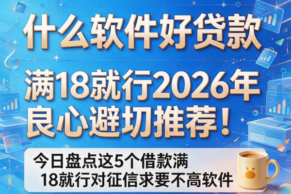 什么软件好贷款 满18就行2026年良心避坑推荐！今日盘点这5个借款满18就行对征信要求不高软件