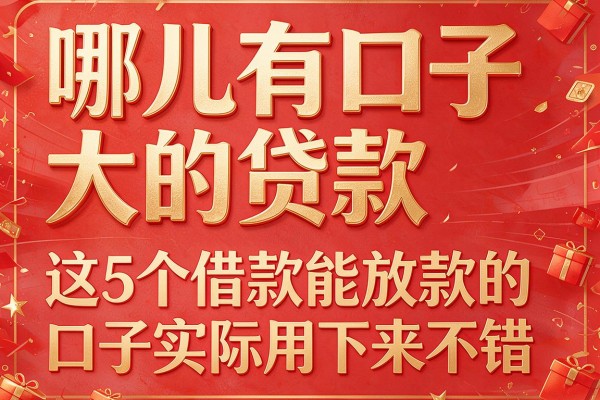哪儿有口子大的贷款,评析这5个借款能放款的口子实际用下来不错