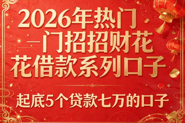2026年热门招财花借款系列口子,起底5个贷款七万的口子