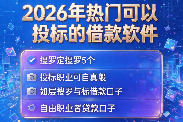 2026年热门可以投标的借款软件,搜罗5个自由职业者贷款口子