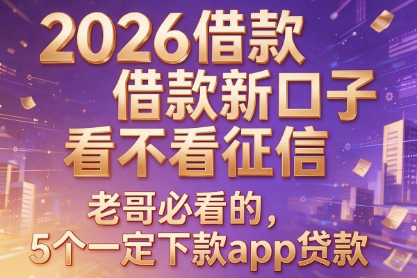 2026借款新口子看不看征信,老哥必看的5个一定下款app贷款