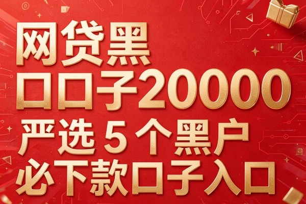 网贷黑口子2000，严选5个黑户必下款口子入口
